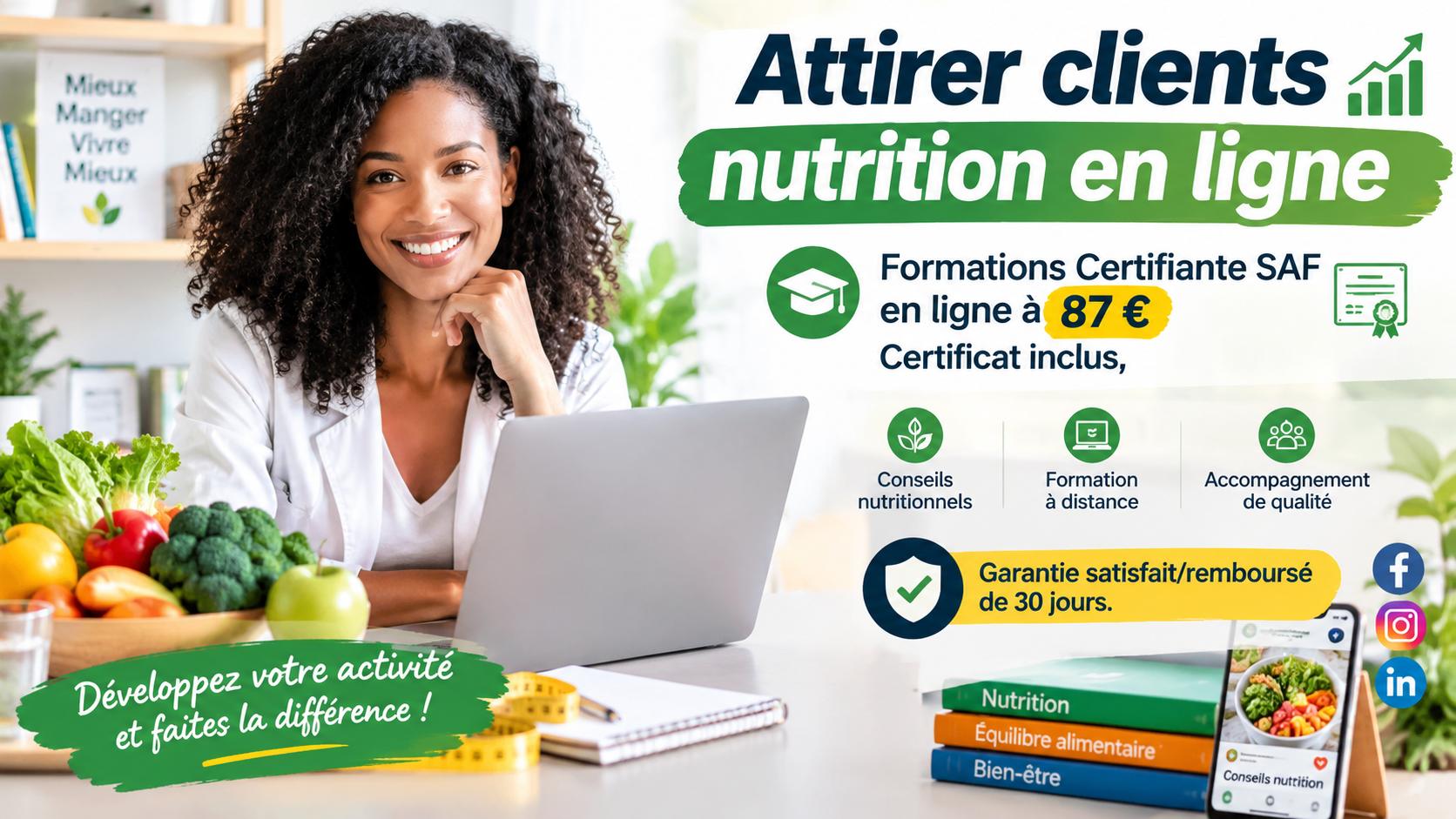 Attirer clients nutrition en ligne